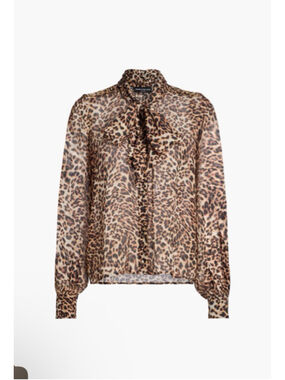 Generation Love Veralli Leo Bow Tie Leopard Blouse